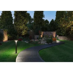 Clearance LED-pollarivalaisin Plug & Shine Plate, Smart Home Zigbee 3.0, IP44, RGBW+, 5W, antrasiitti Älyvalaisimet Ulos