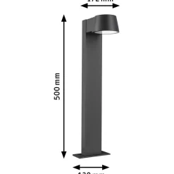 Outlet LED-pollarivalaisin Capea, IP44, 50cm, 2200K, antrasiitti Pollarivalaisimet|Led-Ulkovalot