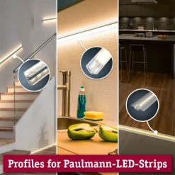 LED-profiili diffuusorilla Base, musta, eri kokoja*Paulmann Clearance