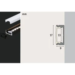 Online LED-profiili diffuusorilla Base White, musta/valkoinen, eri kokoja Led-Listat