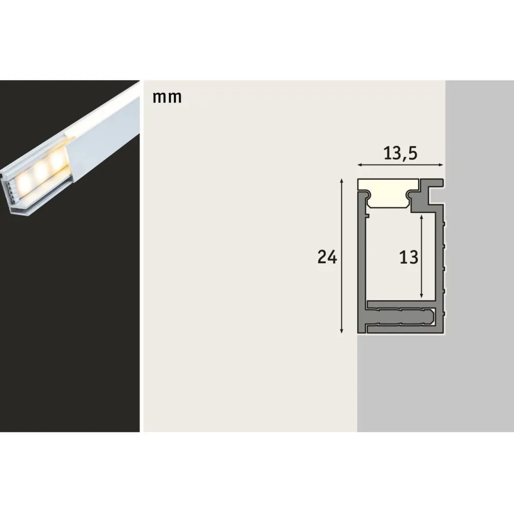 LED-profiili LumiTiles, anodisoitu alumiini, eri kokoja*Paulmann