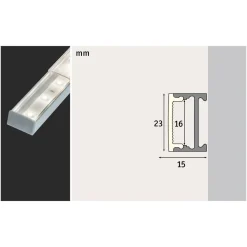 Hot LED-profiili Square, alumiini/satiini, eri kokoja Led-Listat