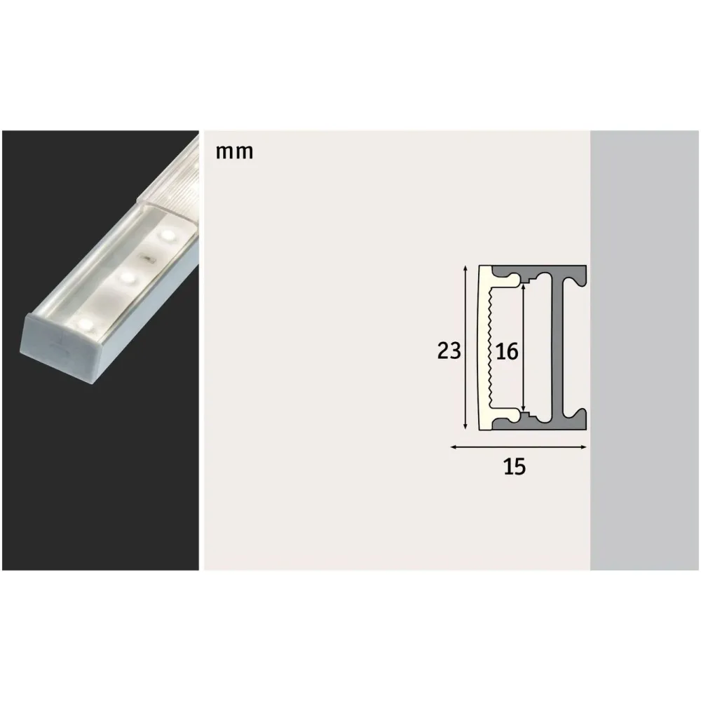 Hot LED-profiili Square, alumiini/satiini, eri kokoja Led-Listat