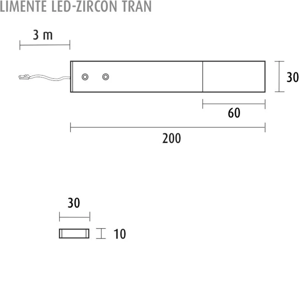 Clearance LED-profiilisetti LED-Zircon Tran 2 kpl 4.9 W alulook Led-Listat