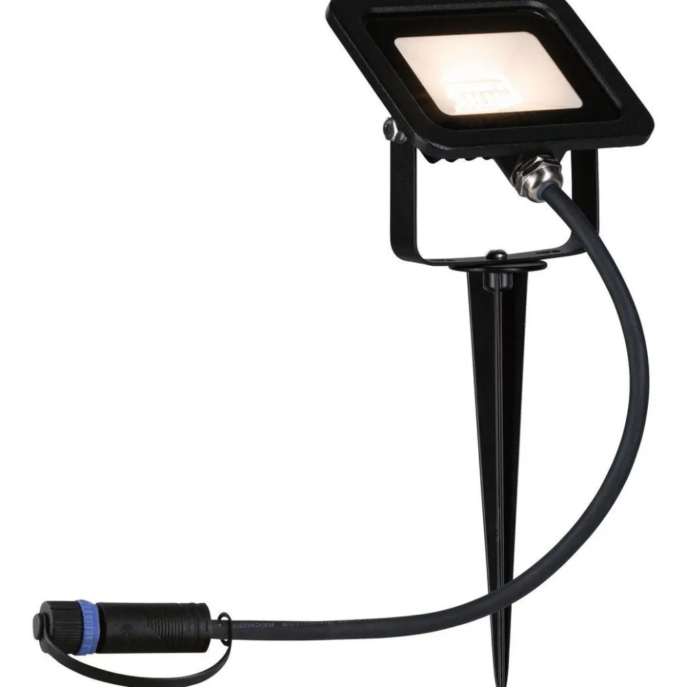 LED-puutarhaspotti Plug & Shine Fluter, IP65, 3000K, 6,8W, musta*Paulmann Best