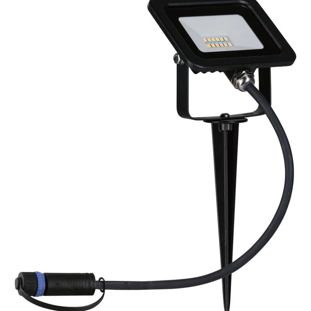 LED-puutarhaspotti Plug & Shine Fluter, IP65, 3000K, 6,8W, musta*Paulmann Best