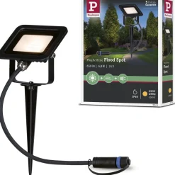 LED-puutarhaspotti Plug & Shine Fluter, IP65, 3000K, 6,8W, musta*Paulmann Best