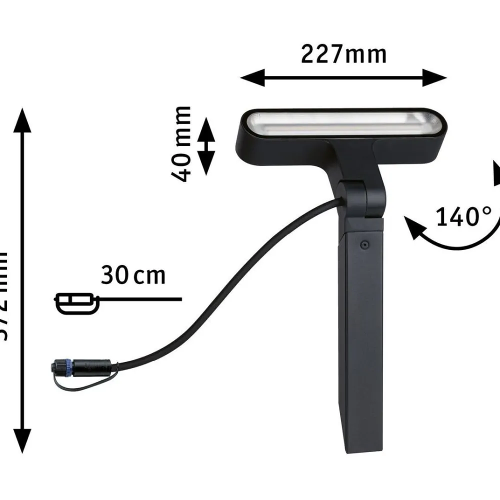 LED-puutarhaspotti Plug & Shine Ito, IP65, 3000K, vaakasuuntainen säätö, antrasiitti*Paulmann Discount