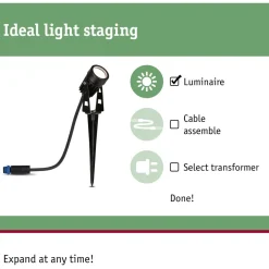 New LED-puutarhaspotti Plug & Shine maapiikki IP65 3000K 3.5W musta Puutarhavalaisimet