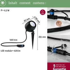LED-puutarhaspotti Plug & Shine Kikolo, Smart Home Zigbee 3.0, IP65, RGBW+, antrasiitti*Paulmann Hot