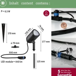LED-puutarhaspotti Plug & Shine Shira, Smart Home Zigbee 3.0, IP65, RGBW+, antrasiitti*Paulmann Best