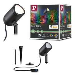 LED-puutarhaspotti Plug & Shine Shira, Smart Home Zigbee 3.0, IP65, RGBW+, antrasiitti*Paulmann Best