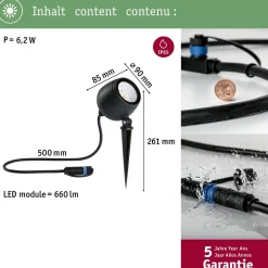 Discount LED-puutarhaspotti Plug & Shine Kikolo, Smart Home Zigbee 3.0, IP65, säädettävä värilämpötila, antrasiitti Älyvalaisimet Ulos
