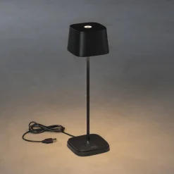 LED-pöytävalaisin Capri ladattava musta*Konstsmide Discount