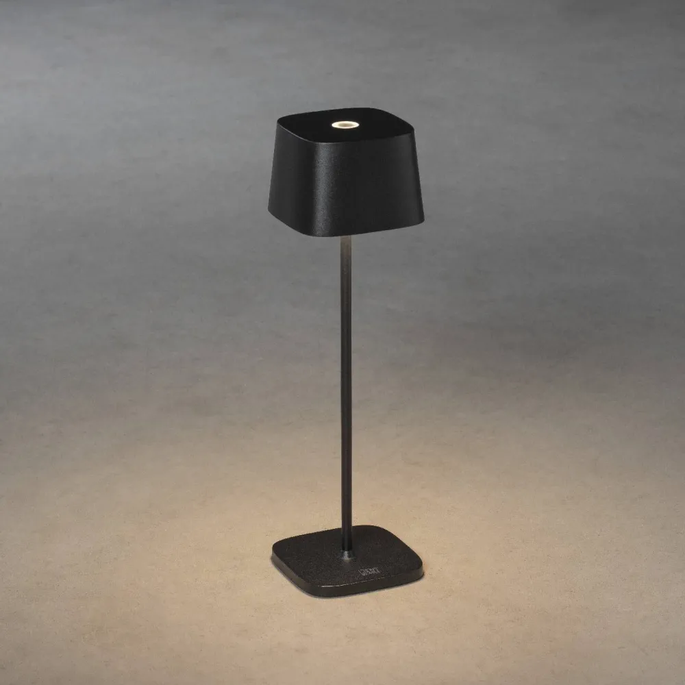 LED-pöytävalaisin Capri ladattava musta*Konstsmide Discount