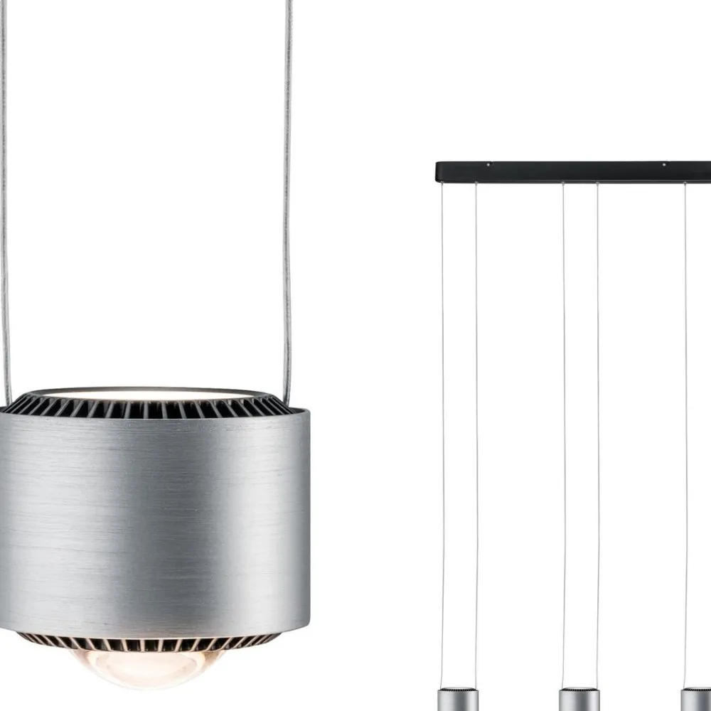 Outlet LED-riippuvalaisin Aldan, 2700K, himmennettävä, musta/harjattu alumiini Ikkunavalaisimet
