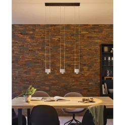 Outlet LED-riippuvalaisin Aldan, 2700K, himmennettävä, musta/harjattu alumiini Ikkunavalaisimet