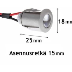 Online LED-saunavalaisinsetti Highline Sauna teholed 6x3W alumiini + virtalähde 200mA Saunavalosarjat|Led-Saunavalot