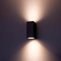 Hot LED-seinävalaisin Diva, GU10, IP44, musta Ulkoseinävalaisimet