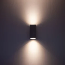 Hot LED-seinävalaisin Diva, GU10, IP44, musta Ulkoseinävalaisimet