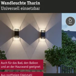 LED-seinävalaisin Tharin, 120x104mm, IP44, 3000K, 2x3.7W*Paulmann