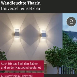 LED-seinävalaisin Tharin, 120x104mm, IP44, 3000K, 2x3.7W*Paulmann