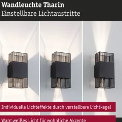 LED-seinävalaisin Tharin, 120x104mm, IP44, 3000K, 2x3.7W*Paulmann