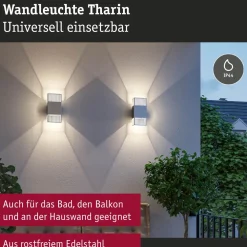 LED-seinävalaisin Tharin, 120x104mm, IP44, 3000K, 2x3.7W*Paulmann