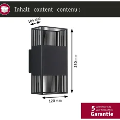 LED-seinävalaisin Tharin, 120x104mm, IP44, 3000K, 2x3.7W*Paulmann