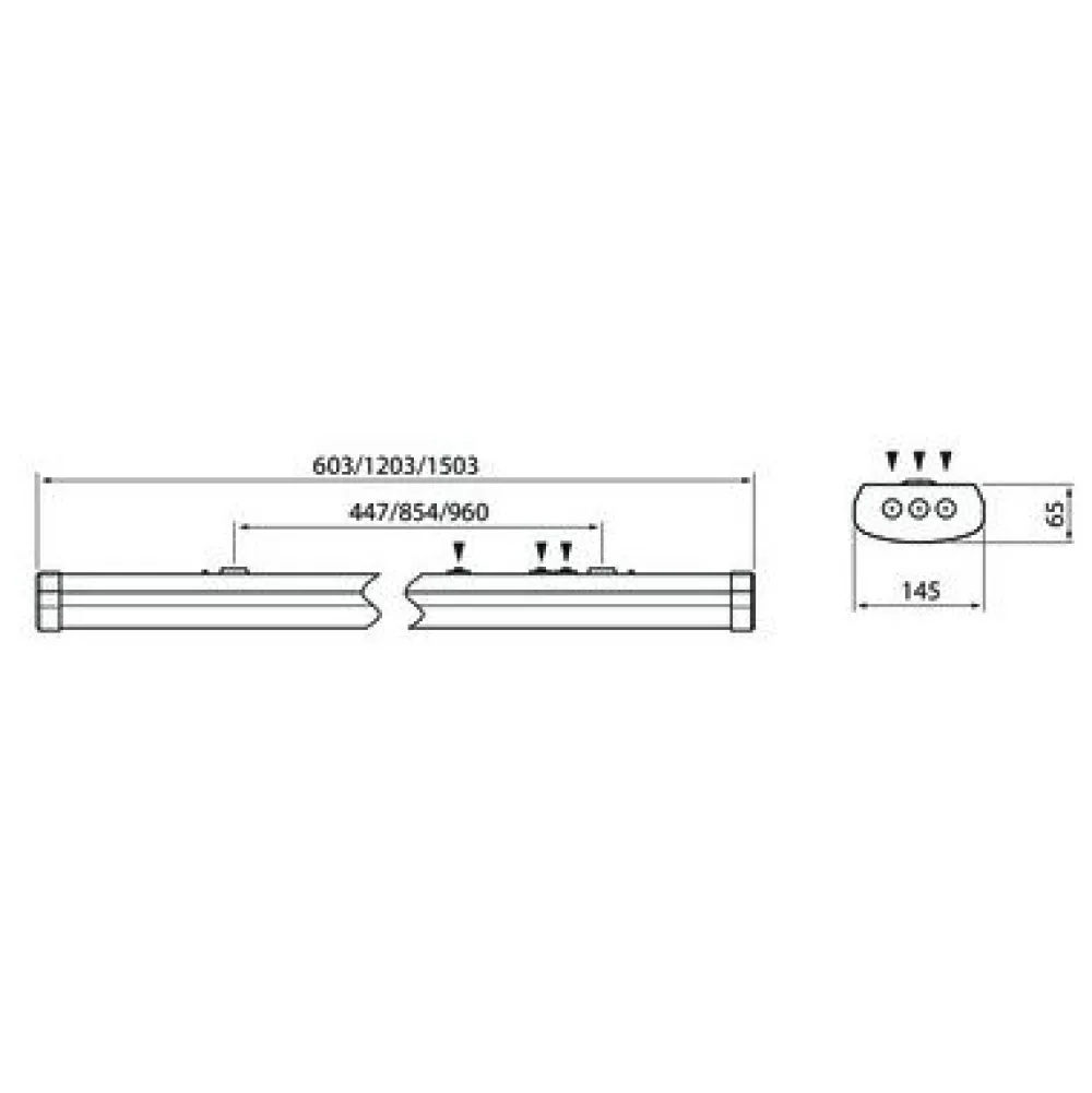 Sale LED-teollisuusvalaisin Optimus 600 mm IP44 25W/830 2500 lm Julkisten Tilojen Valaisimet