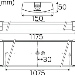 LED-teollisuusvalaisin Liteline Basic 1200 S tunnistimella 4000K IP44 valkoinen*Hide-a-lite Online