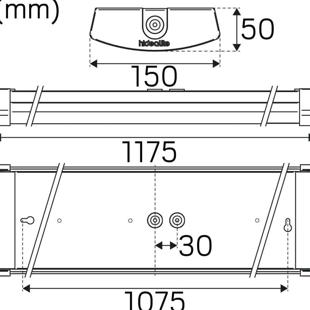 LED-teollisuusvalaisin Liteline Basic 1200 S tunnistimella 4000K IP44 valkoinen*Hide-a-lite Online