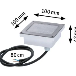 LED-terassivalaisin liiketunnistimella Brick, IP67, 10x10cm, 3000K, alumiini*Paulmann Hot