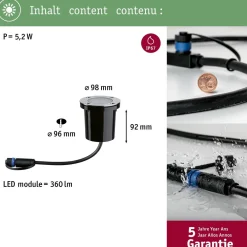 LED-terassivalaisin Plug & Shine, Smart Home Zigbee 3.0, IP65, säädettävä värilämpötila, musta*Paulmann Discount