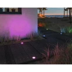 Best LED-terassivalaisinsarja Plug & Shine Floor, Smart Home Zigbee 3.0, IP67, RGBW+, 3x2W, rst Älyvalaisimet Ulos