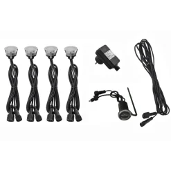 LED-terassivalosarja 4x0,4W IP65/44 3000K hämäräkytkin*LED Energie Online