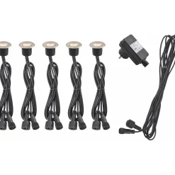 Outlet LED-terassivalosarja Kos 5x0.15W, IP67, harjattu teräs Terassivalot|Terassivalot Ja Maavalot
