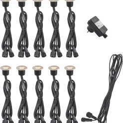 Discount LED-terassivalosarja Kos 10x0.15W, IP67, harjattu teräs Terassivalot|Led-Ulkovalot