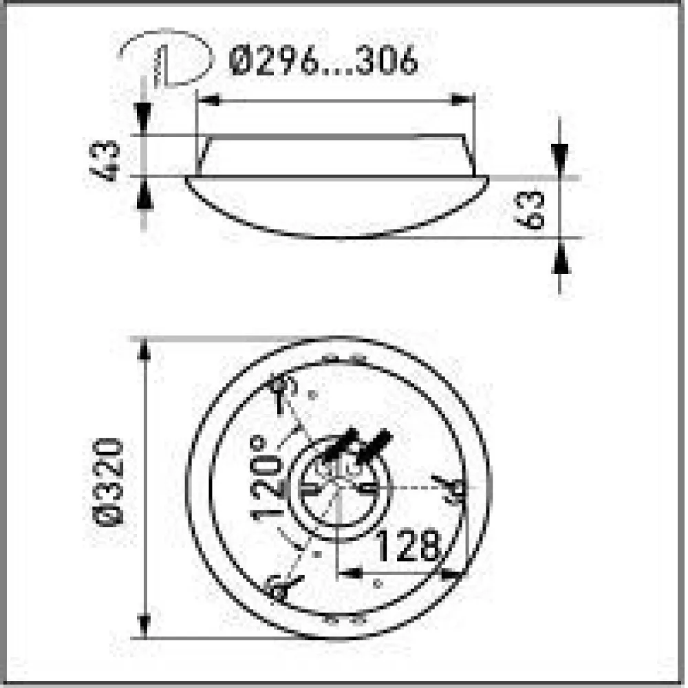 LED-tunnistinvalaisin AVR320 IP44 10W/830/840 Ø320x106 mm RAD-tunnistimella*Ensto Discount