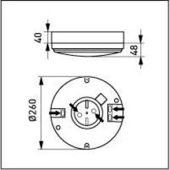 LED-tunnistinvalaisin AVR1.1109L IP44 10W/840 Ø260x88 mm RAD-tunnistimella valkoinen*Ensto Online