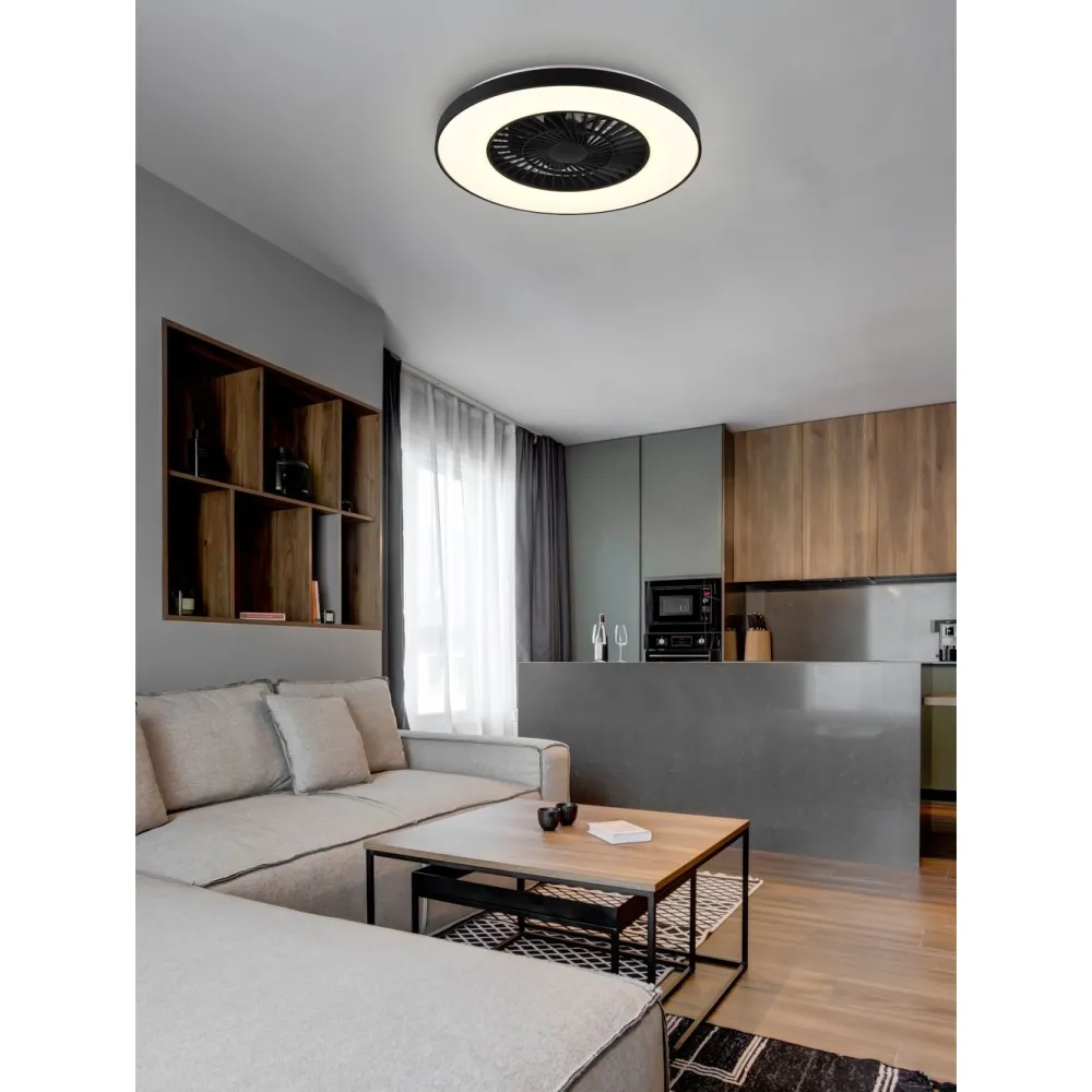 LED-tuuletinvalaisin Halmstad, musta*Trio New