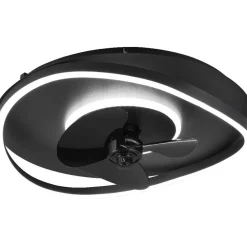 Discount LED-tuuletinvalaisin Sortland, mattamusta Tuuletinvalaisimet