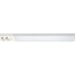 LED-työpistevalaisin Handy 750, 11W/830/840, 750x74mm, 2-osainen pistorasia+kytkin, IP21, valkoinen/opaali Keittiövalaisimet