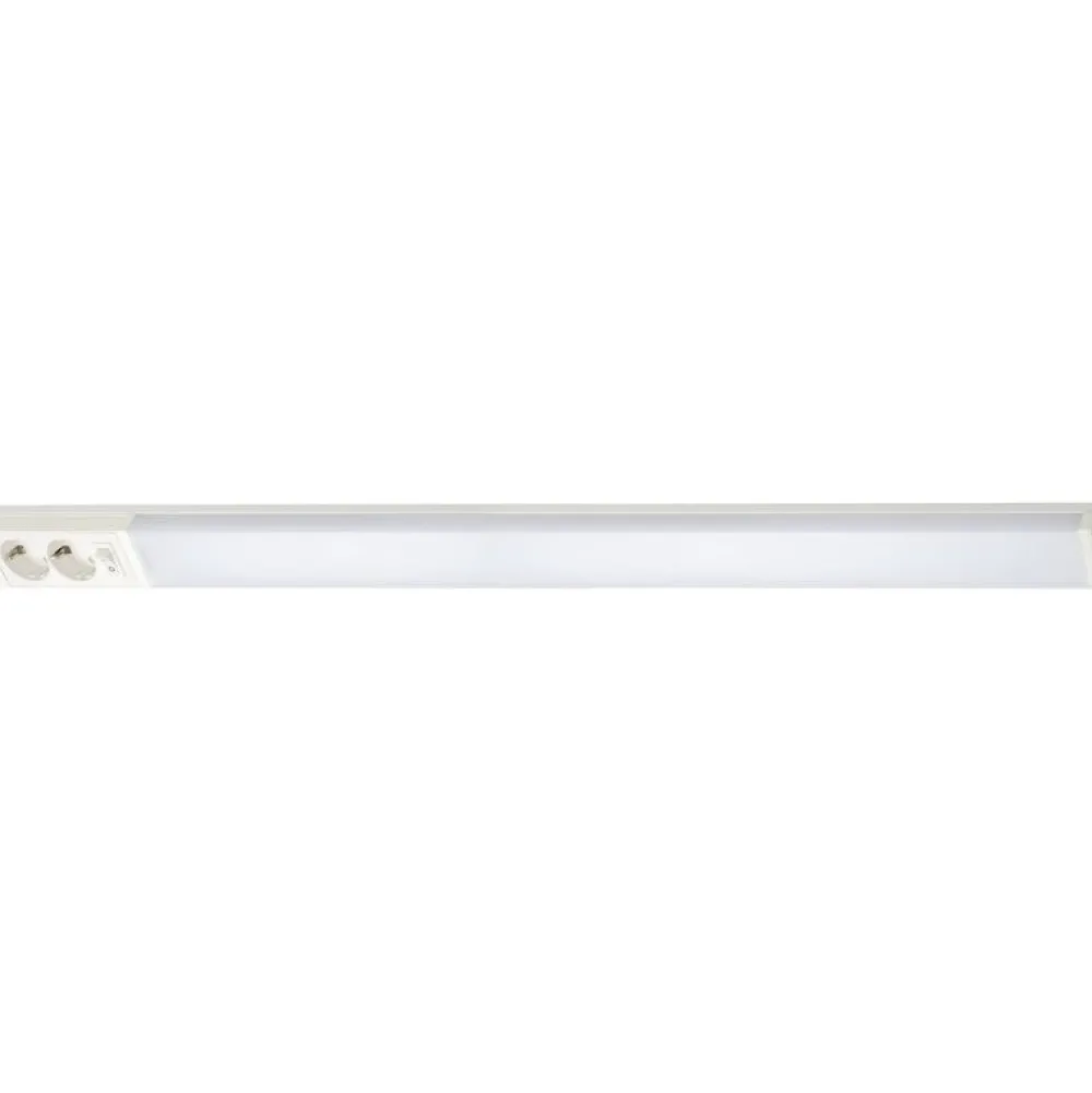 New LED-työpistevalaisin Handy 1100, 14W/830/840, 1100x74mm, 2-osainen pistorasia+kytkin, IP21, valkoinen/opaali Keittiövalaisimet