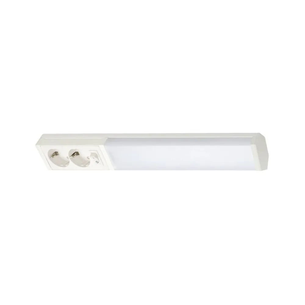 Sale LED-työpistevalaisin Handy 450, 5W/830/840, 450x74mm, 2-osainen pistorasia+kytkin, IP21, valkoinen/opaali Keittiövalaisimet