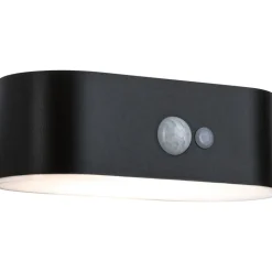 LED-ulkoseinävalaisin aurinkokennolla Adya, IP44, 3000K, liiketunnistin, musta*Paulmann Best