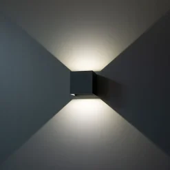 LED-ulkoseinävalaisin Iina 2x5W eri valonvärejä 570lm säädettävä keila musta*FTLight Discount