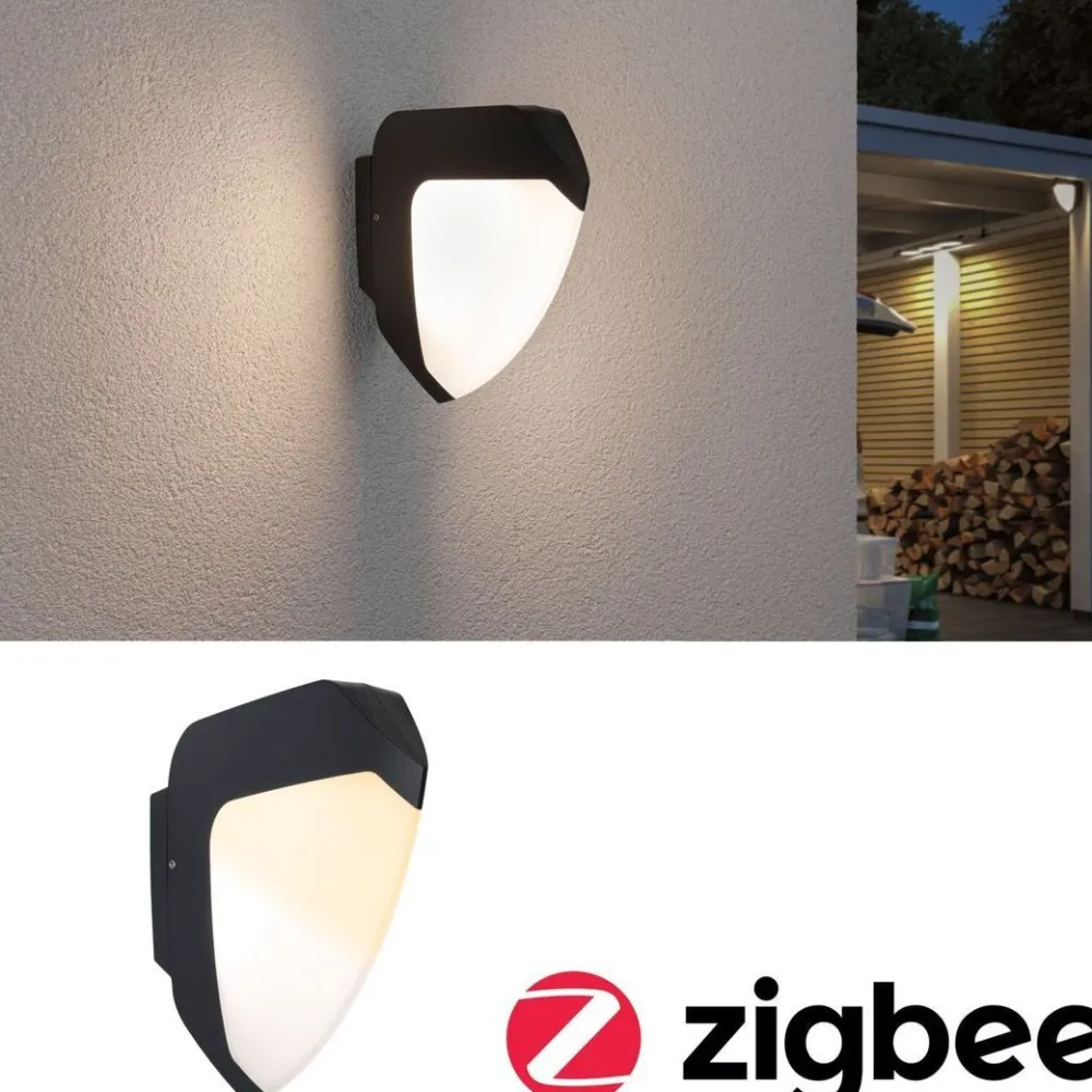 Discount LED-ulkoseinävalaisin liike- ja hämärätunnistimella Ikosea, Smart Home Zigbee 3.0, IP44, 5x20.3cm, säädettävä värilämpötila, antrasiitti Älyvalaisimet Ulos