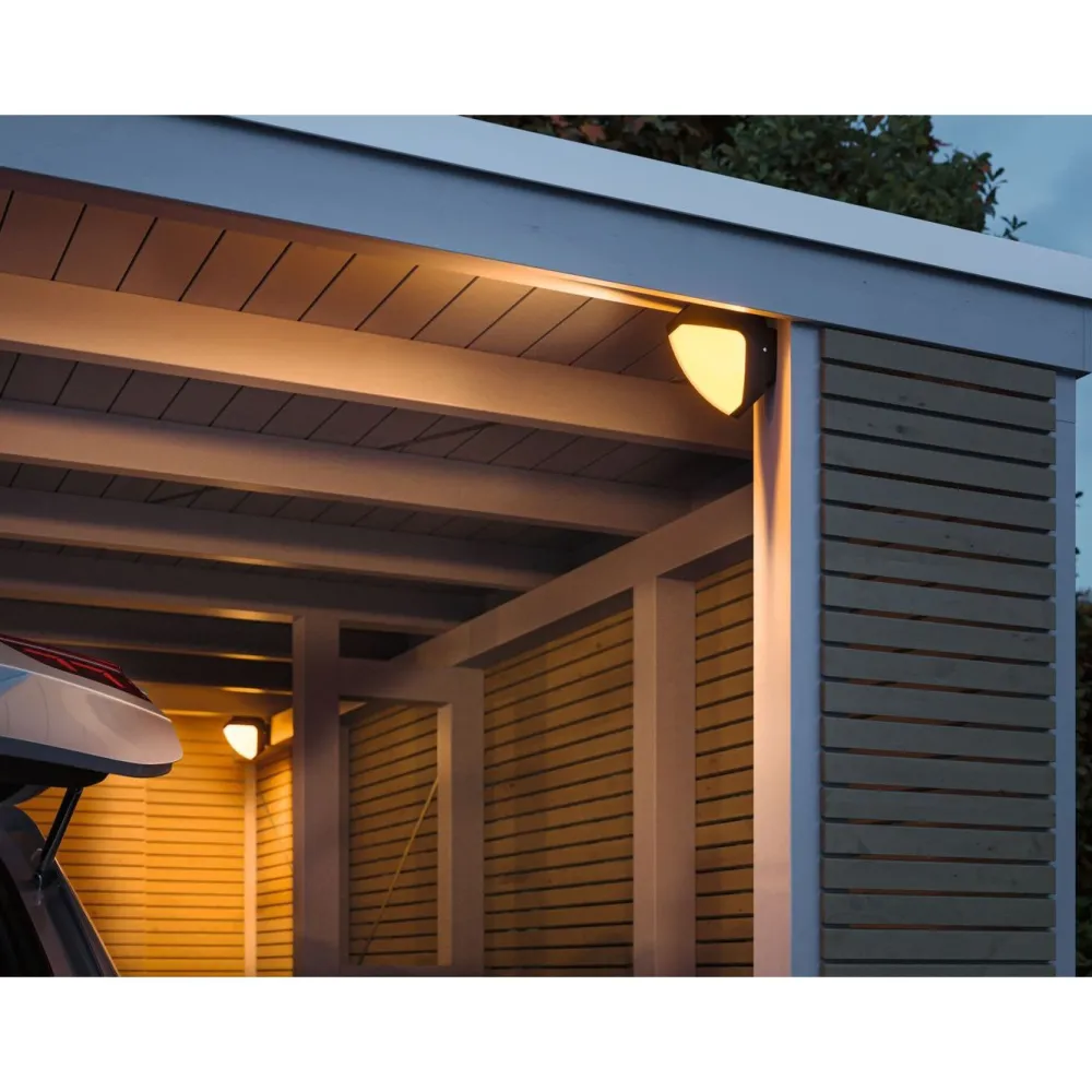 Discount LED-ulkoseinävalaisin liike- ja hämärätunnistimella Ikosea, Smart Home Zigbee 3.0, IP44, 5x20.3cm, säädettävä värilämpötila, antrasiitti Älyvalaisimet Ulos