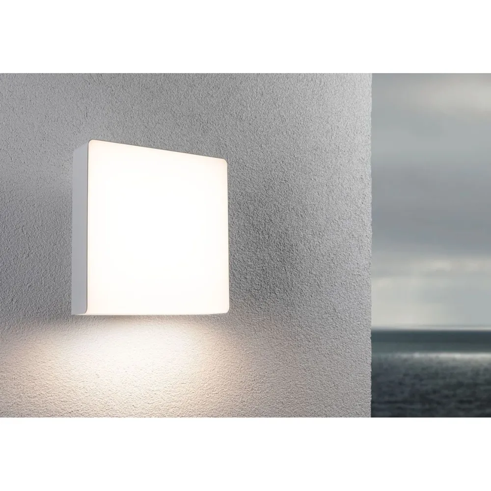 Hot LED-ulkoseinävalaisin liiketunnistimella Azalena, IP44, 3000K, korroosionkestävä, valkoinen Ulkovalaisimet Liiketunnistimella